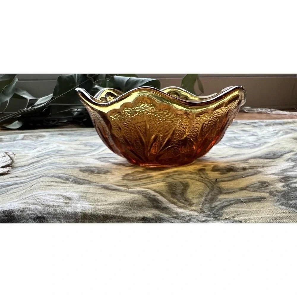 Vtg  Amber Indiana Glass Cabbage 